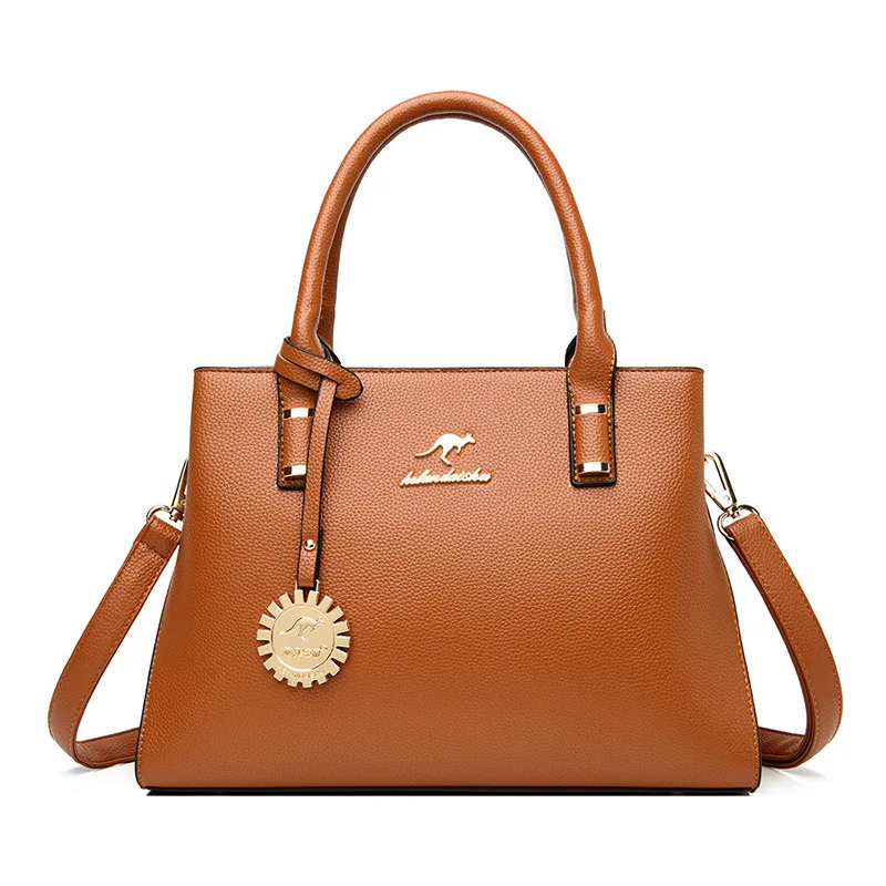 

Women's handbag 2020 new European and American women's bag fashion leisure soft leather large capacity straddle shoulder bag