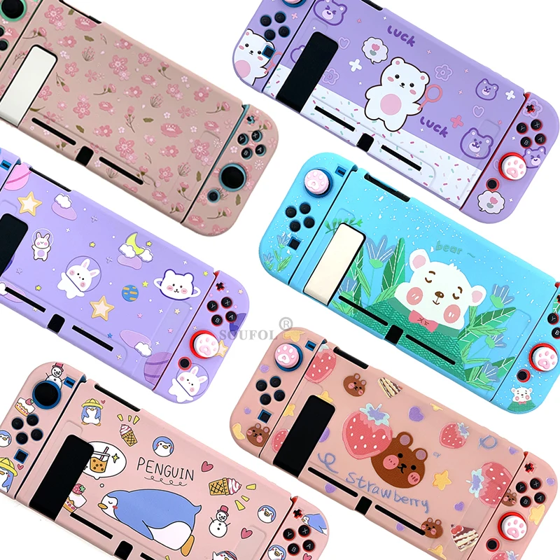 Новинка 2021 чехол для Nintendo Switch милый мультяшный с полным покрытием контроллер JoyCon