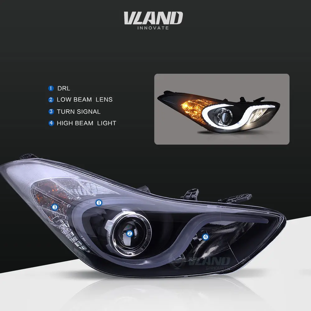 Светодиодный прожектор передний светильник для фары автомобиля Hyundai Elantra s 2011 2012
