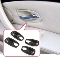 4 pcs abs chrome carbon fiber car interior car door bowl cover trim for bmw 5 series e39 e60 e61 accessories