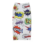 Женская летняя юбка-карандаш с мультяшным принтом, облегающая юбка с высокой талией и графическим принтом, Женская облегающая юбка SP606