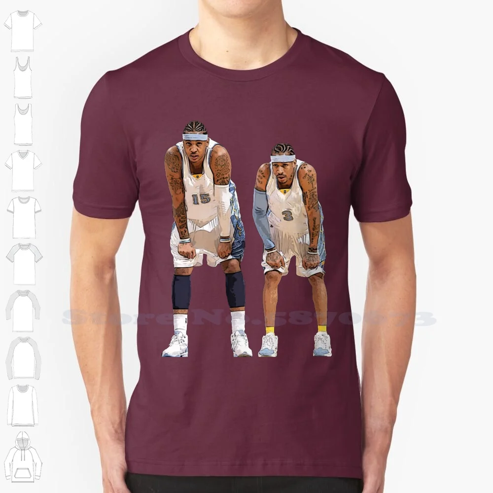

Carmelo Anthony And Allen Iverson Fashion Vintage Tshirt T Shirts Denver Basketball Melo Ai Nuggets Carmelo Anthony Allen