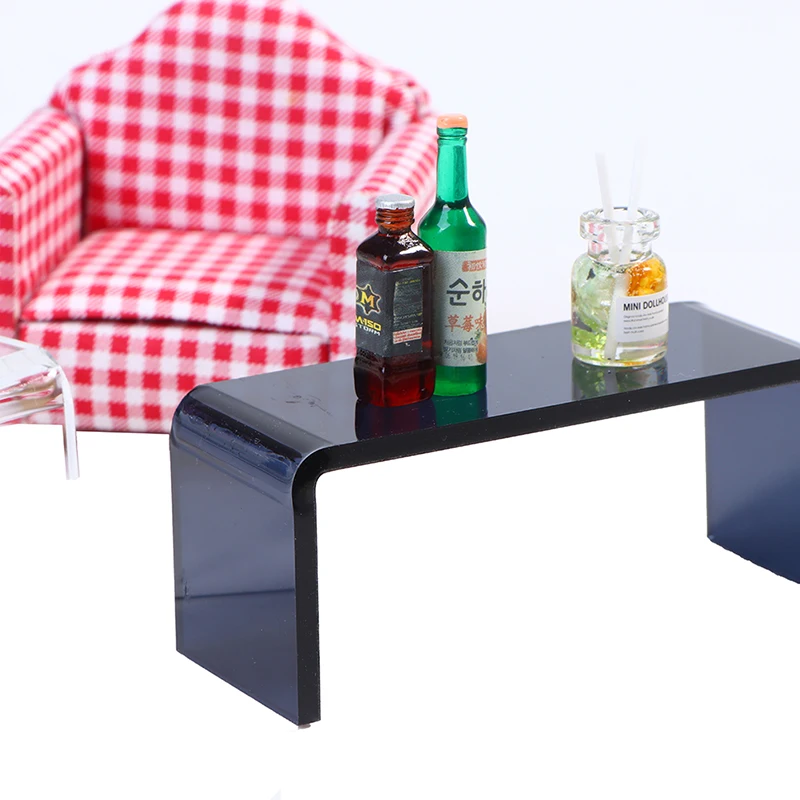 

1:12 Dollhouse Miniature Acrylic Table Model Furniture Teatable Model For Dollhouse Decoration New