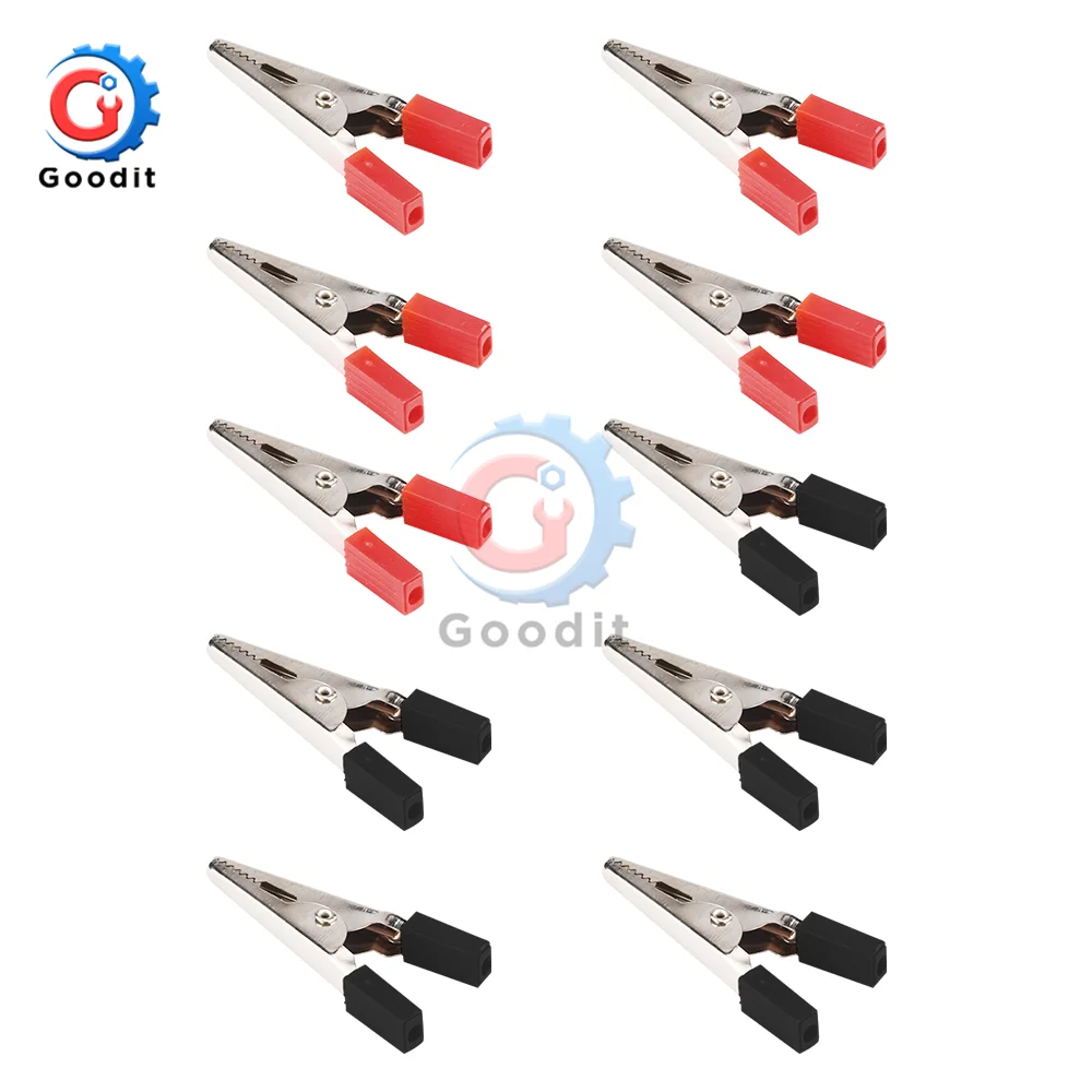 Зажимы типа крокодил 10 шт. изолированные пластиковые ручки для проводов