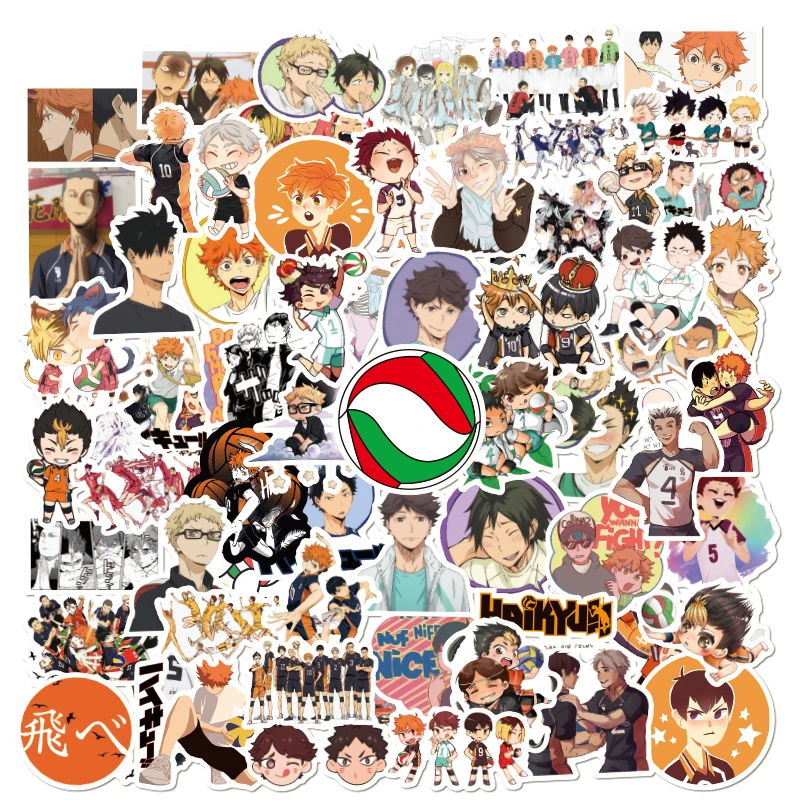 10 50 100 шт./упак. обувь для косплея Аниме мультфильм Haikyuu наклейки эстетическое