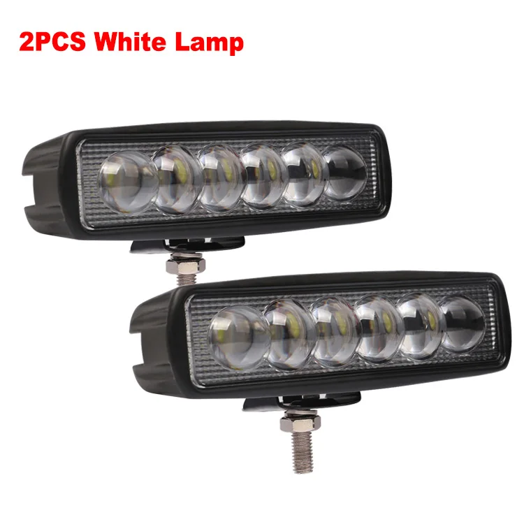2Pcs-White Nlpearl 2x6 ''18 Вт Светодиодный светильник/рабочий светильник 8D объектив точечный светодиодный рабочий светильник для внедорожников, джипов, грузовиков, лодок, внедорожников, квадроциклов - Цвет: 2Pcs-White
