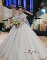 new design sheer neck wedding dress 2019 long puffy ball gown wedding dress lace appliques vintage bridal gowns plus size