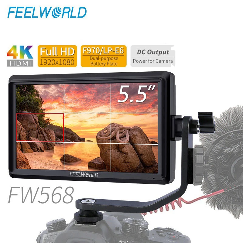 FW568 Only FEELWORLD FW568 5,5 дюймов 4K HDMI на камеру поле DSLR монитор маленький Full HD 1920x1080 ips видео фокус+ NP750 батарея+ зарядное устройство - Цвет: FW568 Only
