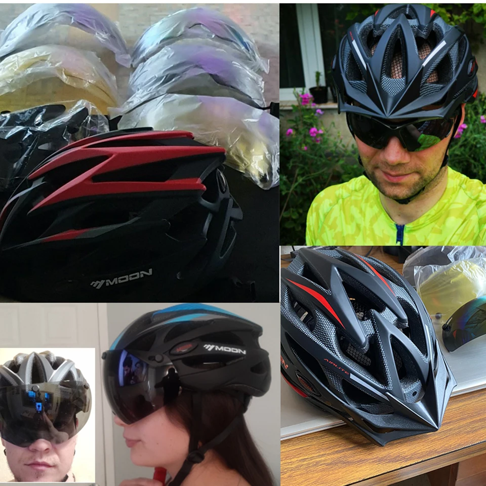 Магнитные защитные очки MOON шлем для горного и дорожного велосипеда с очками 55-64