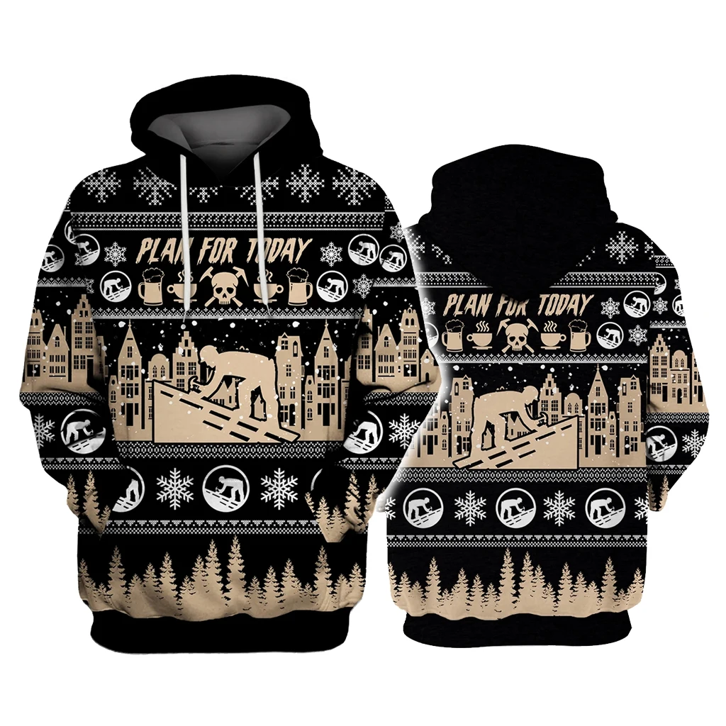 

Roofer Plan For Today Xmas 3D Printed Hoodies Pullover Men For Women Funny Sweatshirts Sweater Streetwear Drop Shipping
