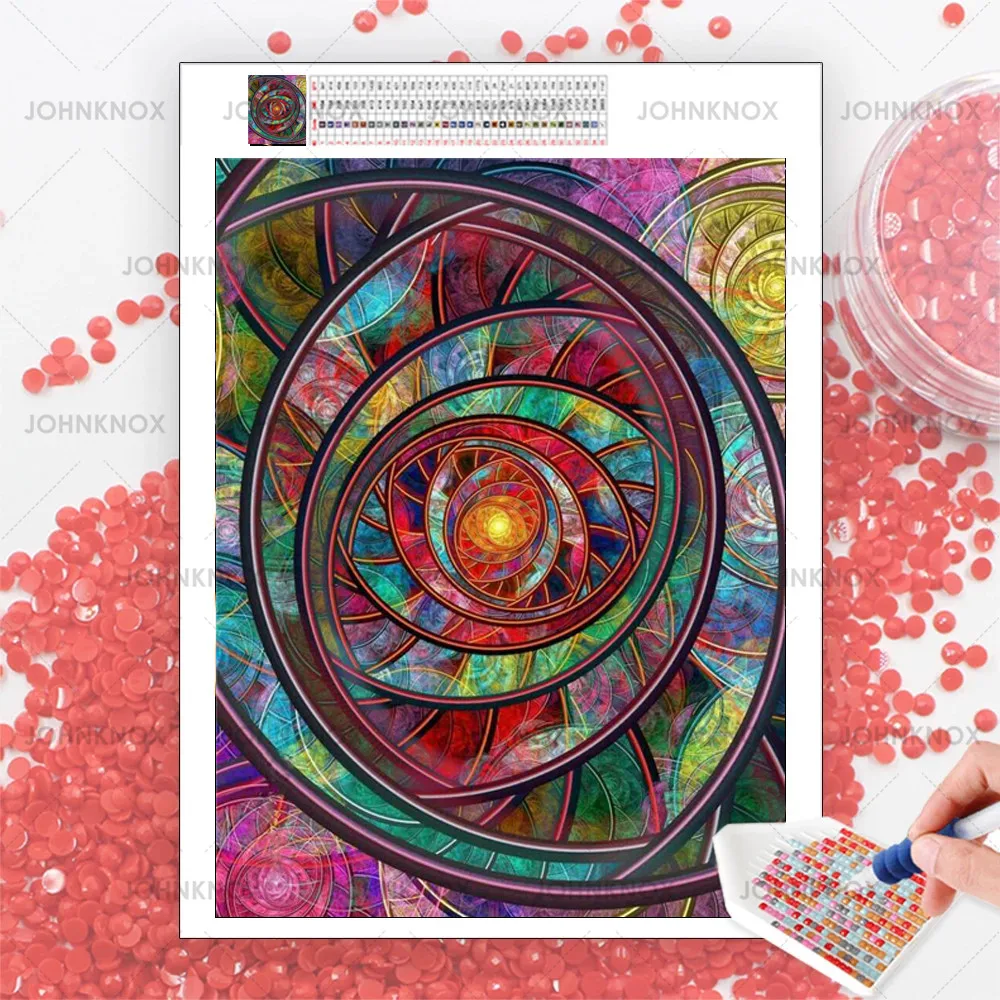 

Abstract 5D Diy Diamond Painting Mandala Flower Fantasy Mosaic Art Embroidery Cross Stitch Full Drill Diamond Wall Decor Sticker