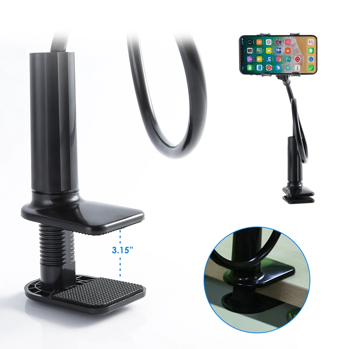 universal mobile phone holder bed clip lazy bracket flexible gooseneck clamp long arms mount table desk stand phone holder free global shipping
