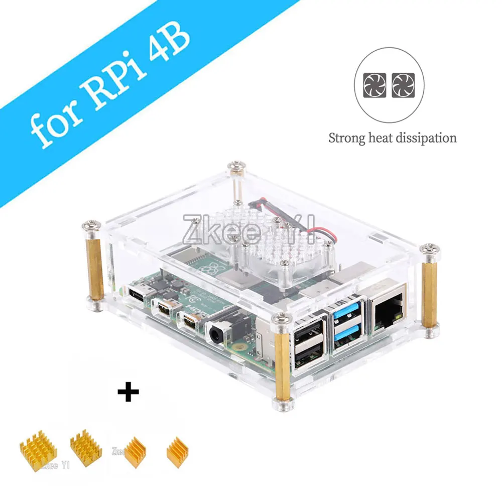 Прозрачный Акриловый Корпус для чехла с охлаждающим двойным вентилятором