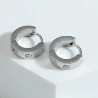 popular style stainless steel ear buckle simple female jewelry accessories earrings with single diamond