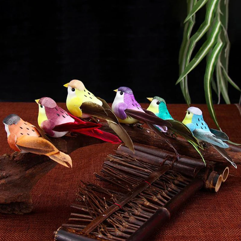 12 шт. разноцветные искусственные Имитационные птицы из пенопласта свадебное