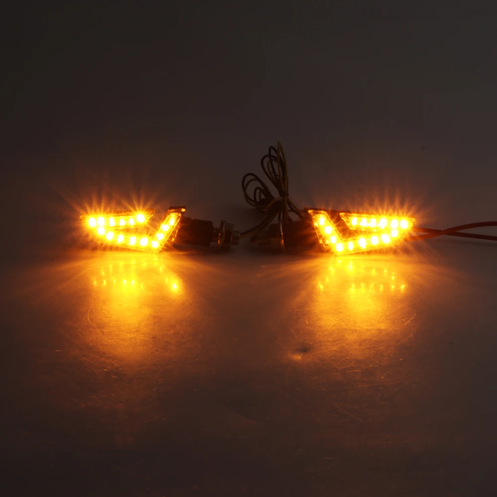 

2x Motorcycle LED Turn Signal Blinker Indicator Amber Lights Universal For Yamaha Harley Kawasaki KTM BMW Suzuki Honda etc. 12V