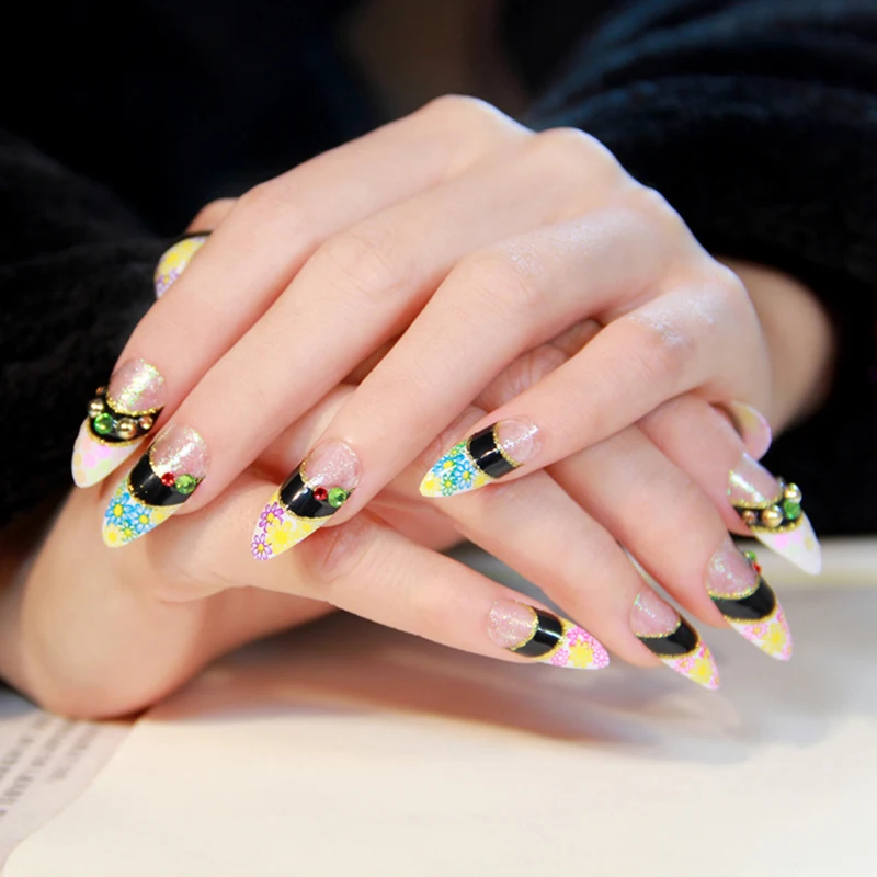 TKGOES 500 шт полные острые концы ногти кончики для французского маникюра акриловые