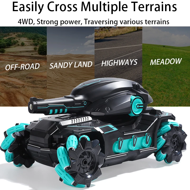 Новинка Радиоуправляемый резервуар для водяной бомбы 2 4G 4WD гравитационные часы