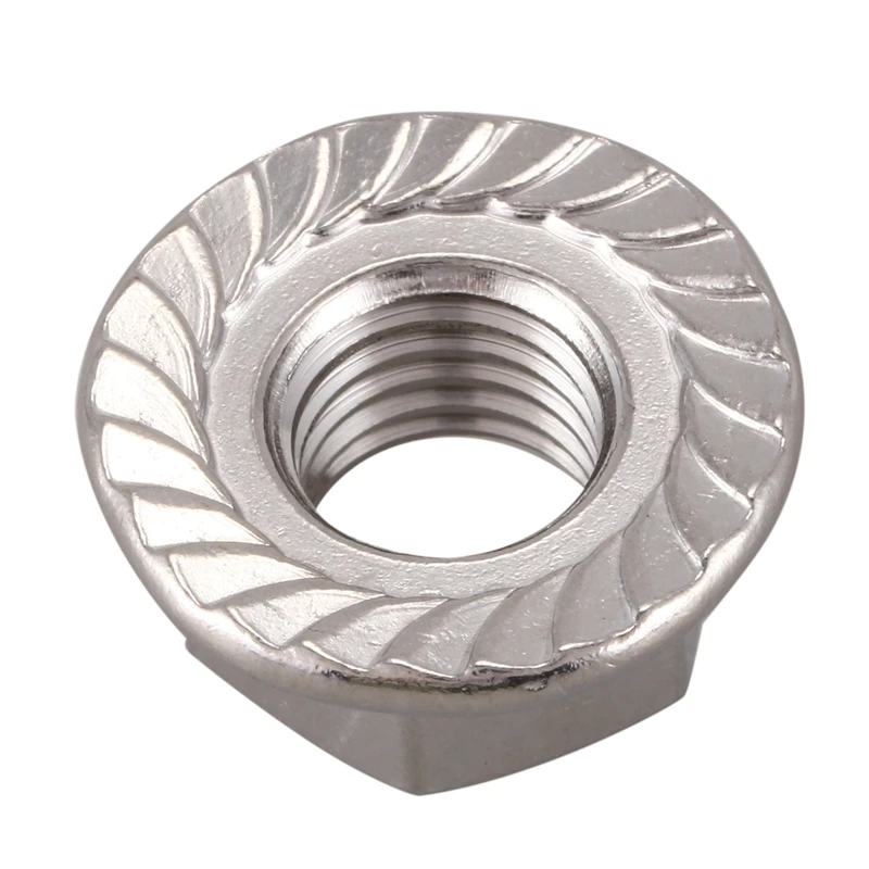 150 шт из Нержавеющей Стали Зубчатые шестигранные фланцевые гайки метрические