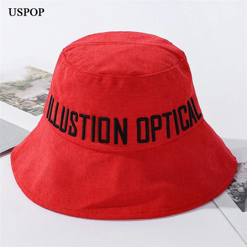 USPOP 2020 шляпы с буквенным принтом женские панамские на плоской подошве хлопковые