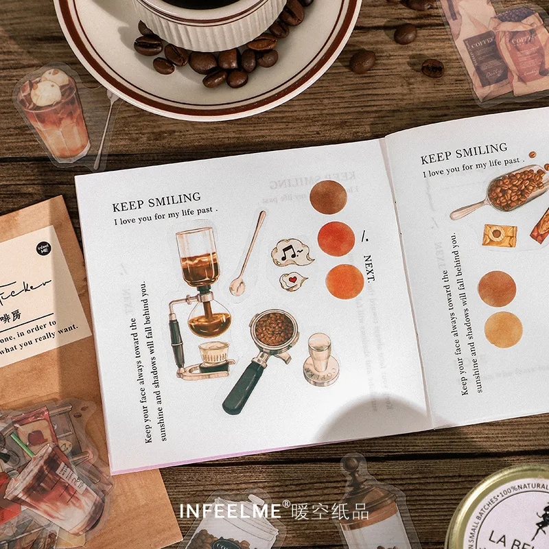 40 шт. ручная работа зернистость кофе Хэппи Лайт альбом журнал планировщик сделай