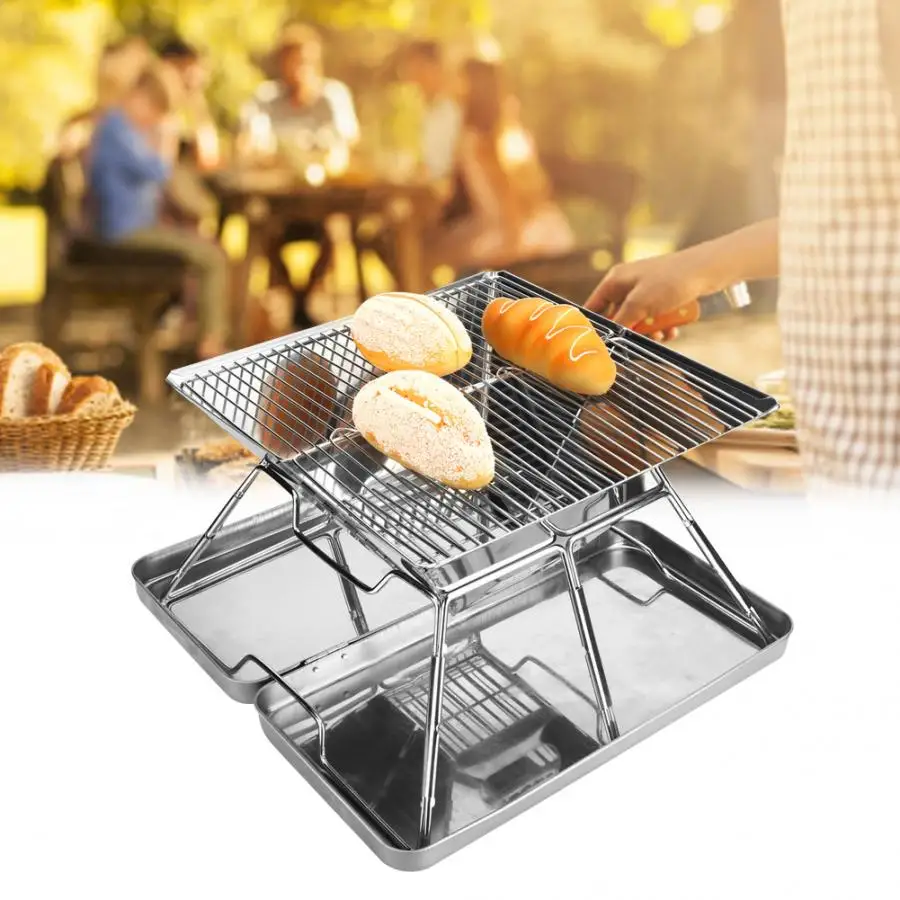 

Barbecue grill for outdoor Stainless Steel Folding BBQ Grill Portable Barbecue Grill Accessories for 3-4 People Picnic grill
