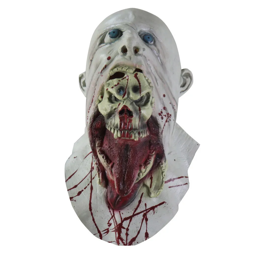 

Halloween Horror Rotten Zombie Latex Mask Biochemical Monster Bloody Zombie Mask Melting Face Adult Scary Mask
