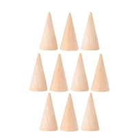 10pcs diy cone unpainted wooden cone shape ornamnet craft accessories cone geometry ornaments simple accessories