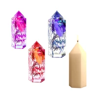 hexagonal cone diy crystal epoxy resin mold home decoration jewelry candle making silicone mold 1pc