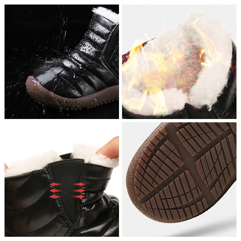 

Winter Children's Snow Boots Boys Girls Waterproof Plush Warm Non-slip Hiking Shoes Parent-child Casual Sneakers Boots For Kids