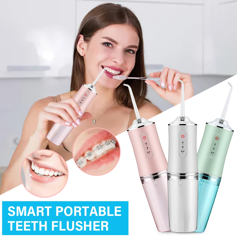 

Waterproof 200ML Oral Irrigator Dental Scaler Water Floss Pick Jet Flosser For Teeth Cleanser Tools USB Charging Tartar Removal