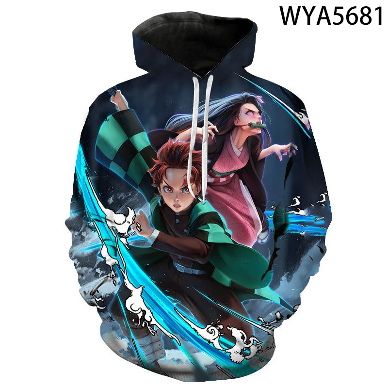 

Men Women Children Kimetsu No Yaiba Sweatshirts 3D Printed Pullover Long Sleeve Boy Girl Kids Demon Slayer Hoodies Casual Tops