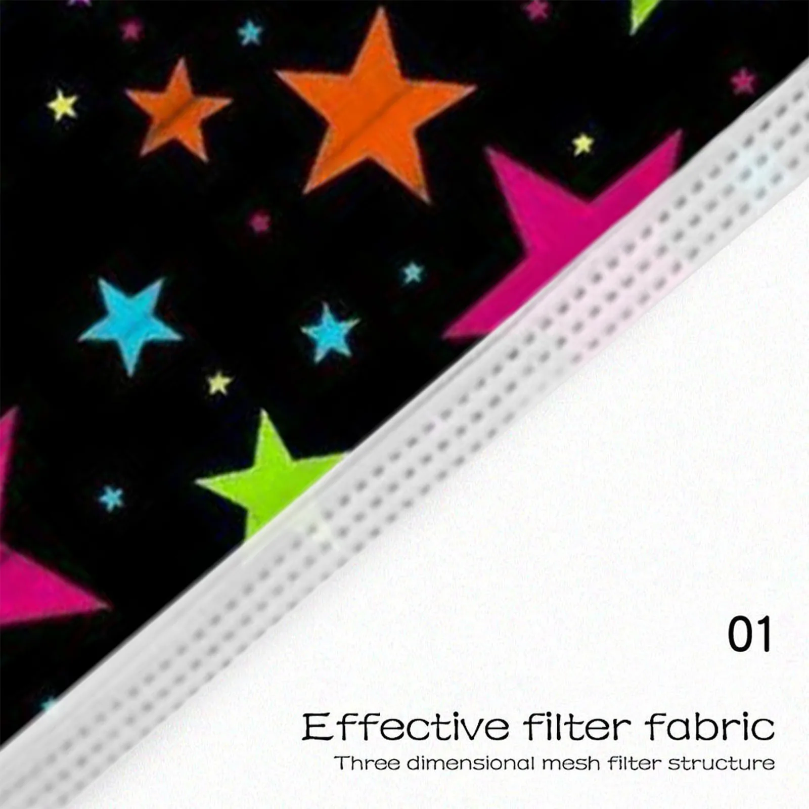 10 шт. детская одноразовая маска с принтом пятиконечной звезды | Тематическая