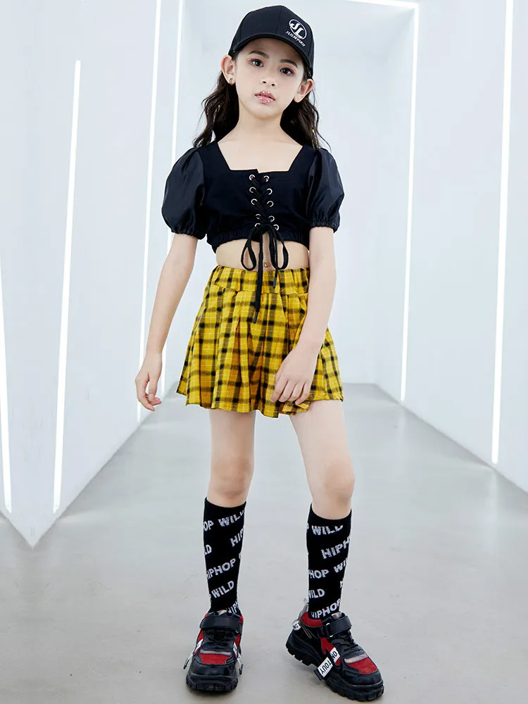 

Одежда для выступлений в стиле джаза для девочек; Модная уличная одежда в стиле хип-хоп для девочек; Комплект детской одежды в стиле хип-хоп; ...