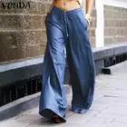 Женские брюки-Палаццо с высокой талией, широкие, на пуговицах