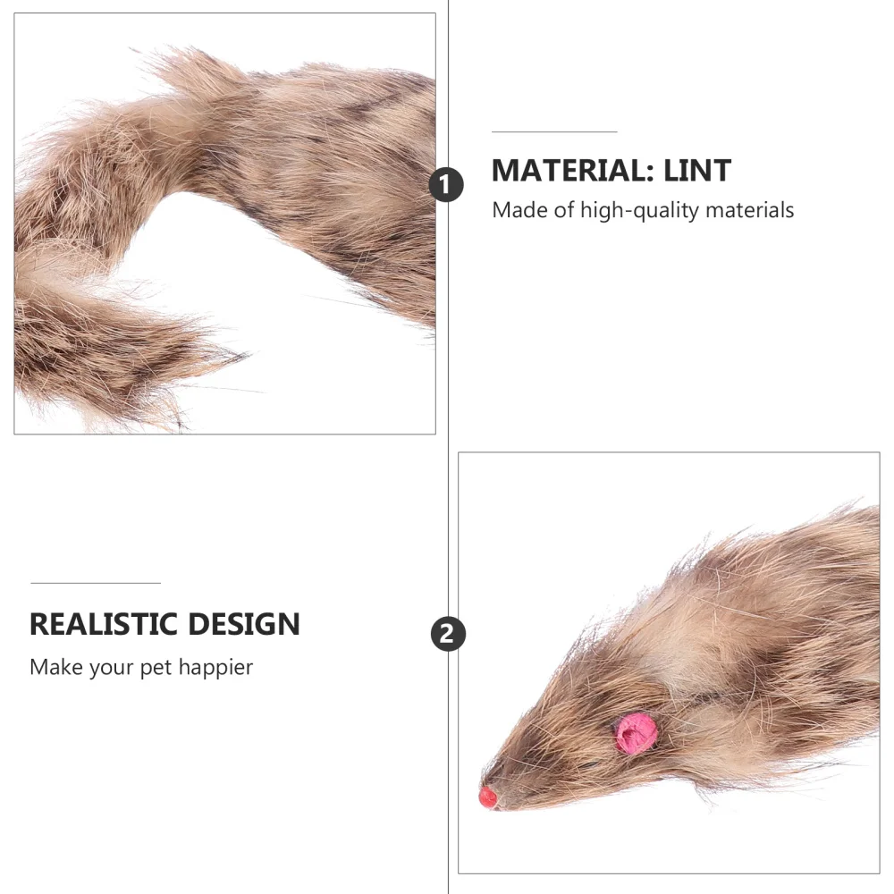 

2pcs Pet Teasing and Playing Toy Realistic Plush Mice Toys for Cat Kitten