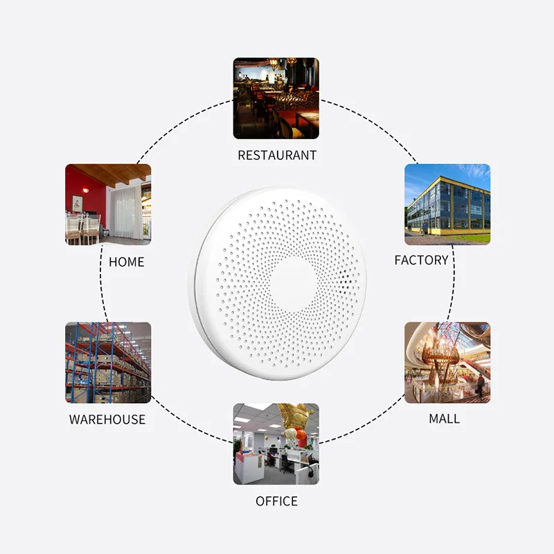 

2 In 1 Tuya WIFI Carbon Monoxide Smoke Detector CO Gas Fire Alarm Sensor Home Security Protection Battery Not Included Hot Sale