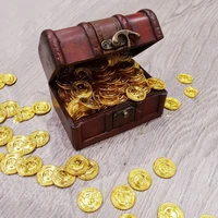 100pcs pirate gold coins halloween plastic fake gold halloween christmas decorations for home kids favor game treasure supplies