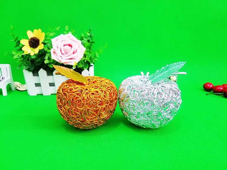 

Полые металлические украшения Apple, коробка для хранения конфет, игл и ниток, ручная работа, креативная Ретро коллекция, ремесла, украшения