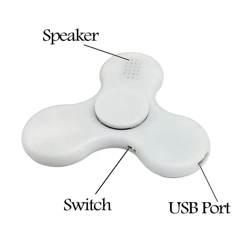 

LED Bluetooth Speaker Fidget Spinner EDC ABS Bearing Bluetooth Connect Make a Music For Autism ADHD Anxiety Stress