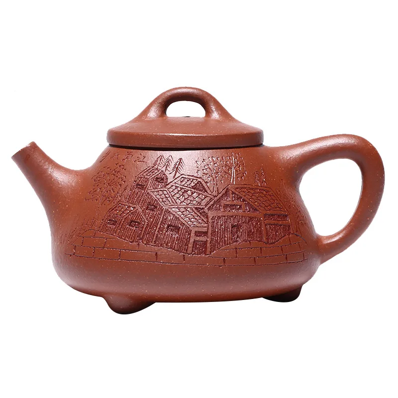 

Yixing famous craftsman's hand-painted tea set of ziye Shipiao pot