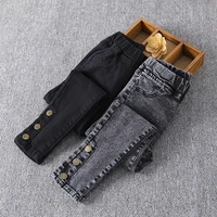 fashion jeans for kids girls spring autumn elastic waist denim pants new skinny jeans for teens children girls casual trousers