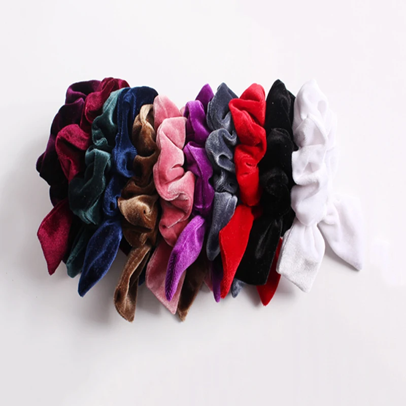 Женская бархатная резинка для волос эластичная с бантом девушек аксессуары