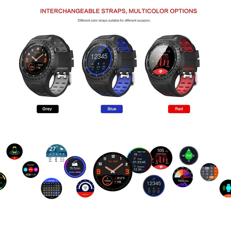 Torntisc Полный Круглый экран 1,3 дюймов M1 Смарт часы gps Android компас с Bluetooth барометр дисплей погоды спортивные умные часы для мужчин