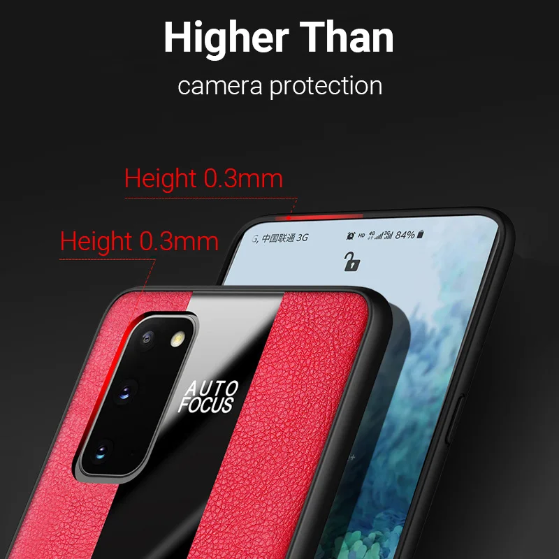 

For Samsung S20 Ultra Plus Case Luxury Leather Cover For Samsung Galaxy S 20 S20Ultra S20+ Car Magnetic Holder Phone Back Covers