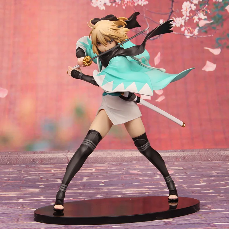 Аниме игра Fate Grand заказ игрушки Фигурки Okita Souji Модель 25 см Вишневый сабель ПВХ