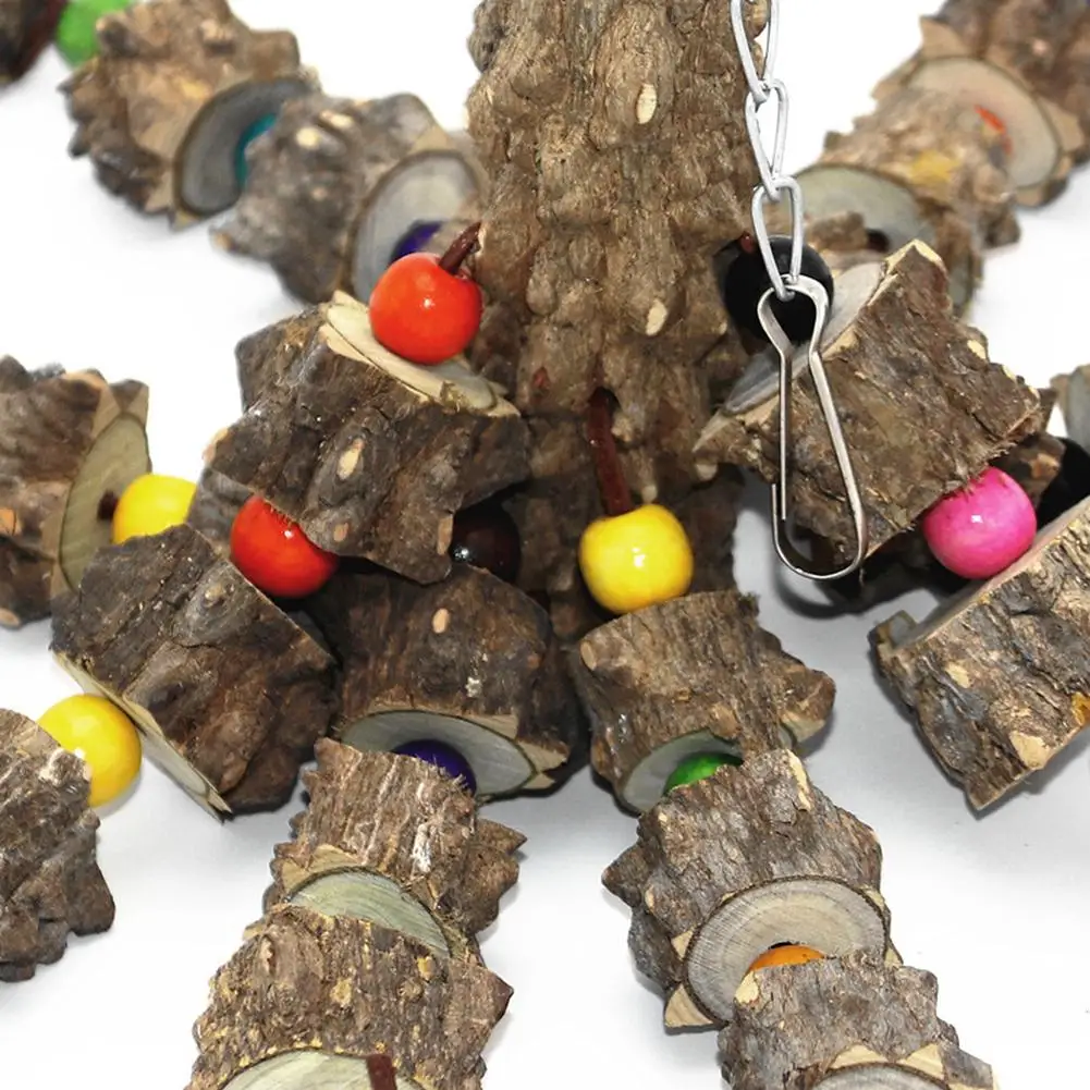 

HOT SALES !!!Pet Bird Parrot Wooden Blocks Beads Hanging Cage Interactive Chew Bite Play Toy