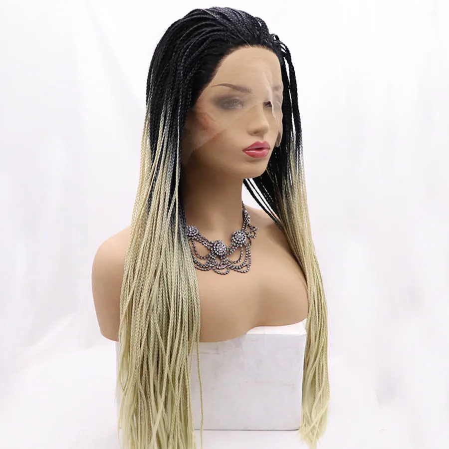 613 черные Детские парики Омбре косички для волос синтетические плетеные передние