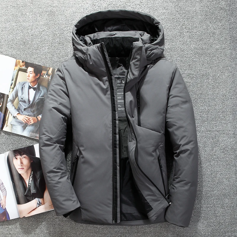 Tace& Shark зимняя куртка на белом утином пуху, Мужское пальто для России, зимняя куртка для мужчин, Толстая теплая ветровка, верхняя одежда-30 градусов