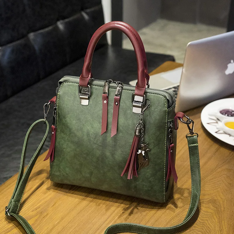 Tinkin винтажные женские Сумки из искусственной кожи с кисточками повседневные